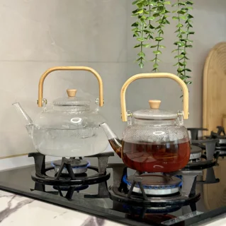 قوری تمام پیرکس دسته بامبو وارداتی