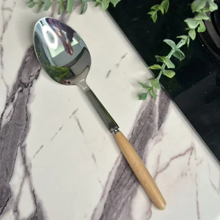 قاشق خورشت دسته چوبی